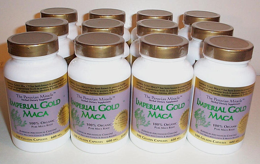 Super Potent Gelatinized (Product of National University La Molina, Peru) Imperial Gold Maca 600mg 90 Capsules 12 BOTTLE HOT DEAL
