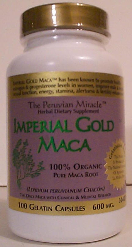 Super Potent Gelatinized  Imperial Gold Maca 600mg 100 Capsules